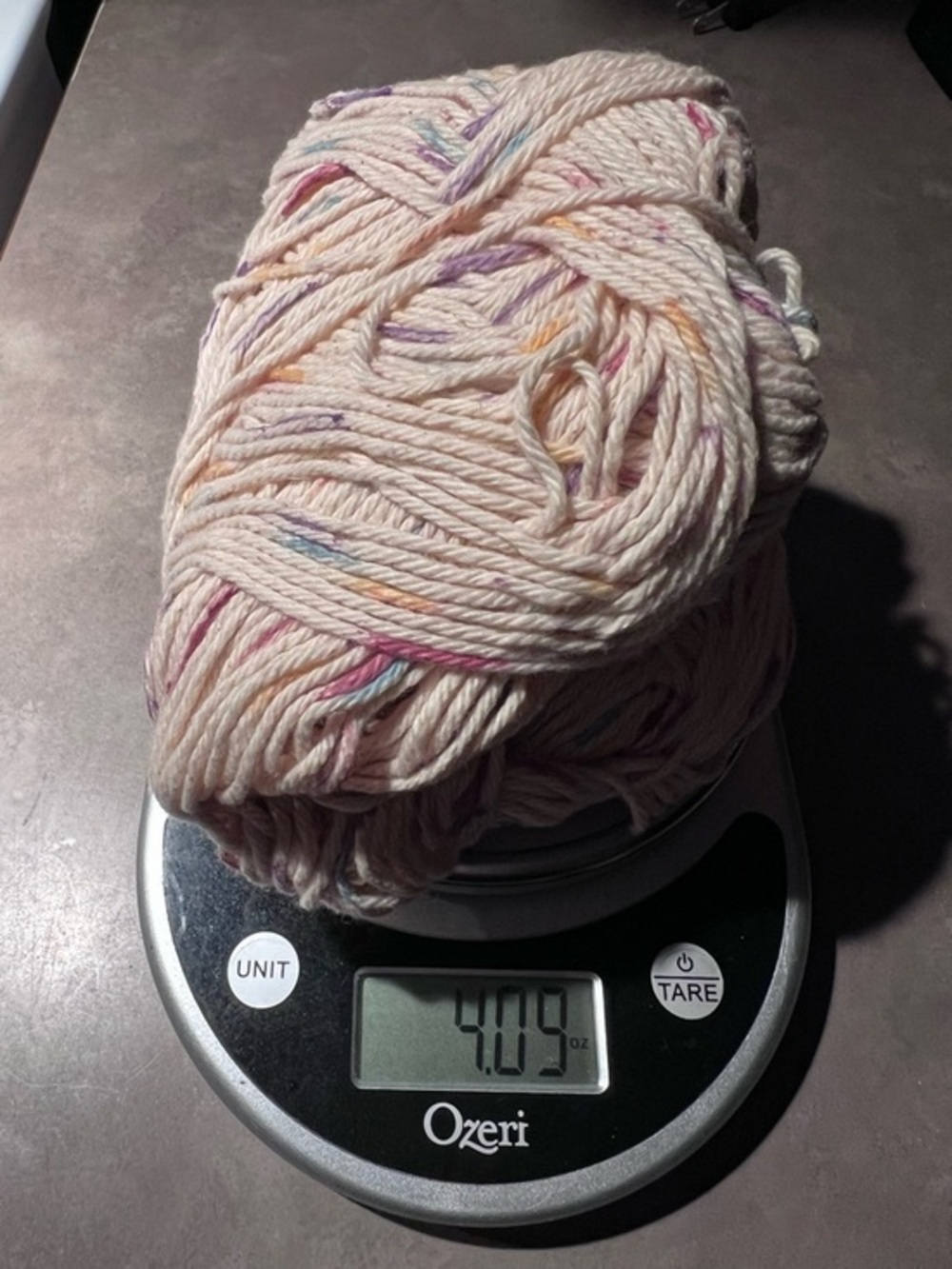 Vintage Cotton Speckled Pastel Cream Yarn Skein